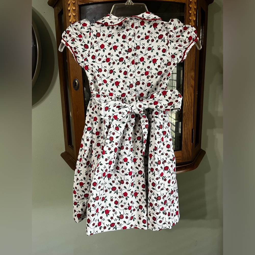 Edgehill Collection Spring Summer Floral Smocked Front Tie Back Dress 4T - Picture 6 of 7